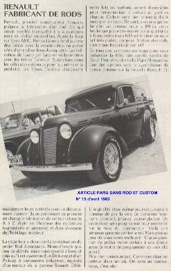 Article Rod et Custom Num&eacute;ro 15 d'avril 1983